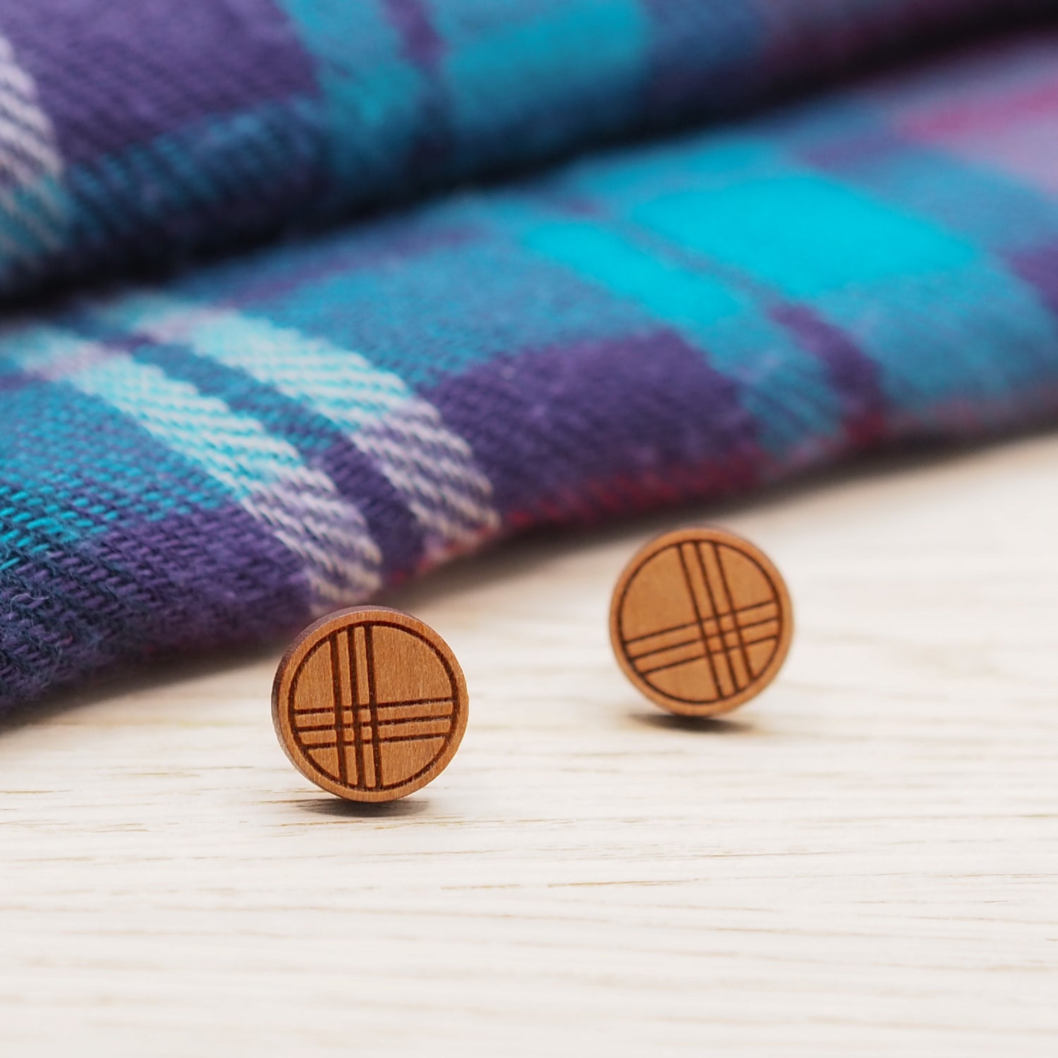 Wooden stud earrings