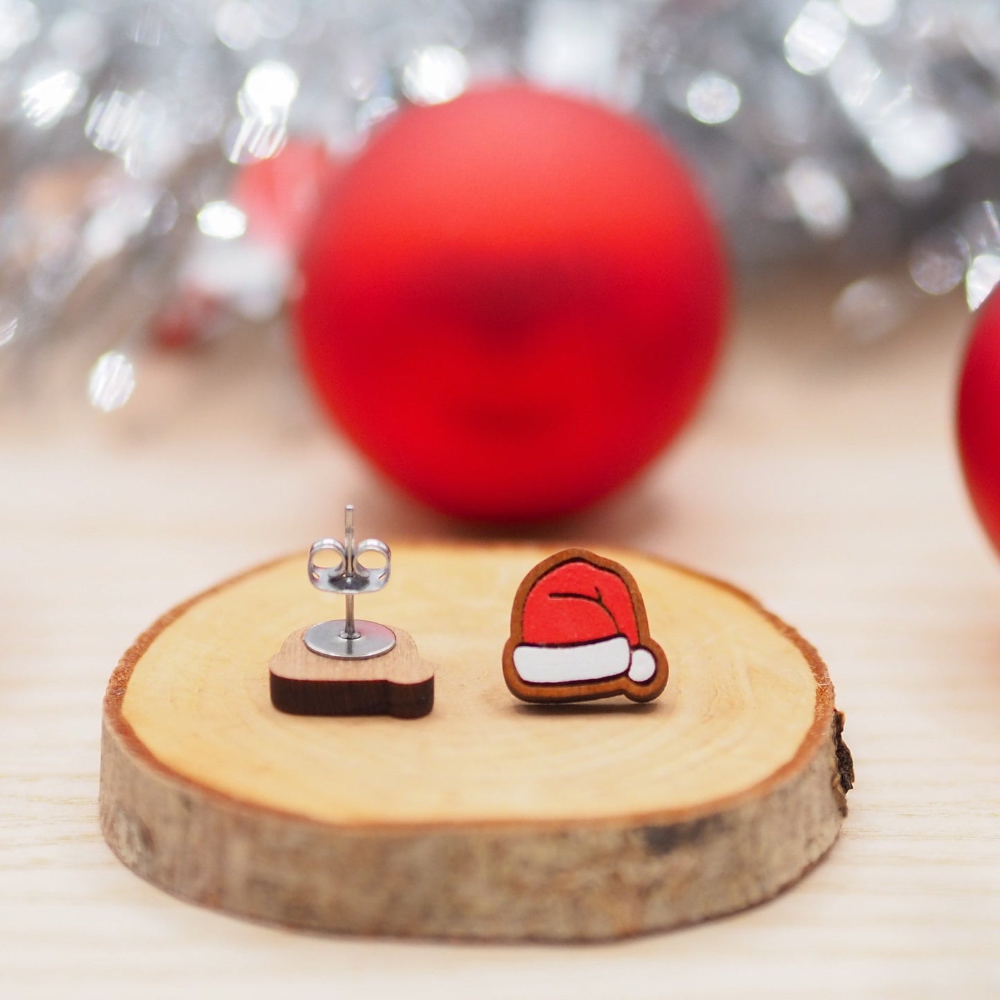 Santa hat studs