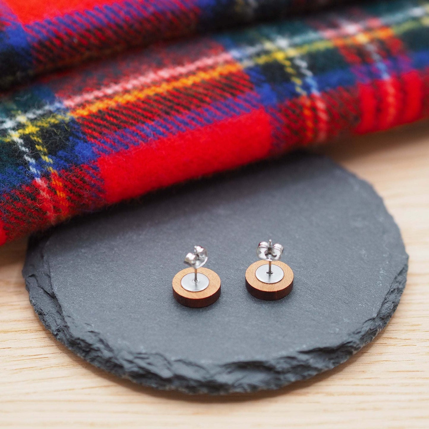 Stag head stud earrings made on the Isle of Skye