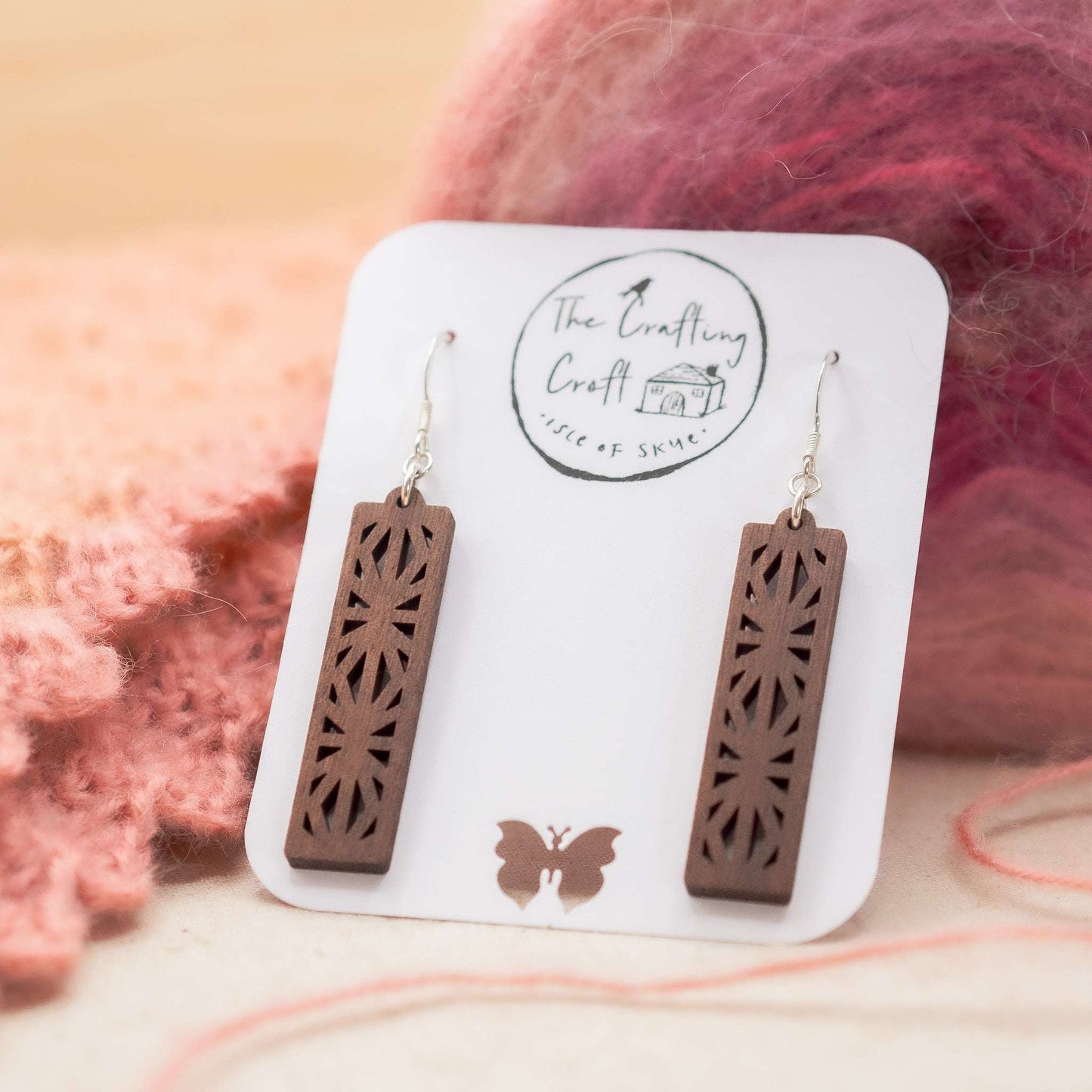 Geometric triangle drop earrings lovingly crafted on Skye