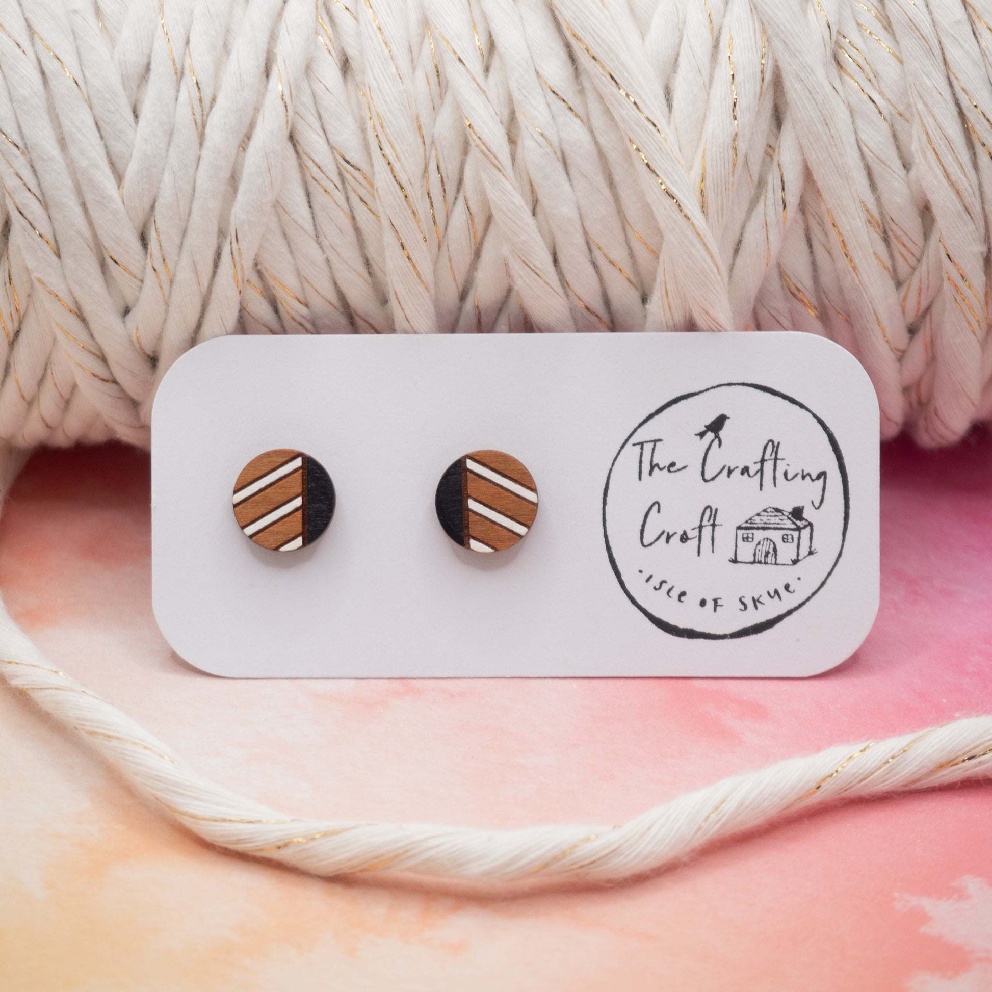 Stand out in our Monochrome geometric painted stud earrings