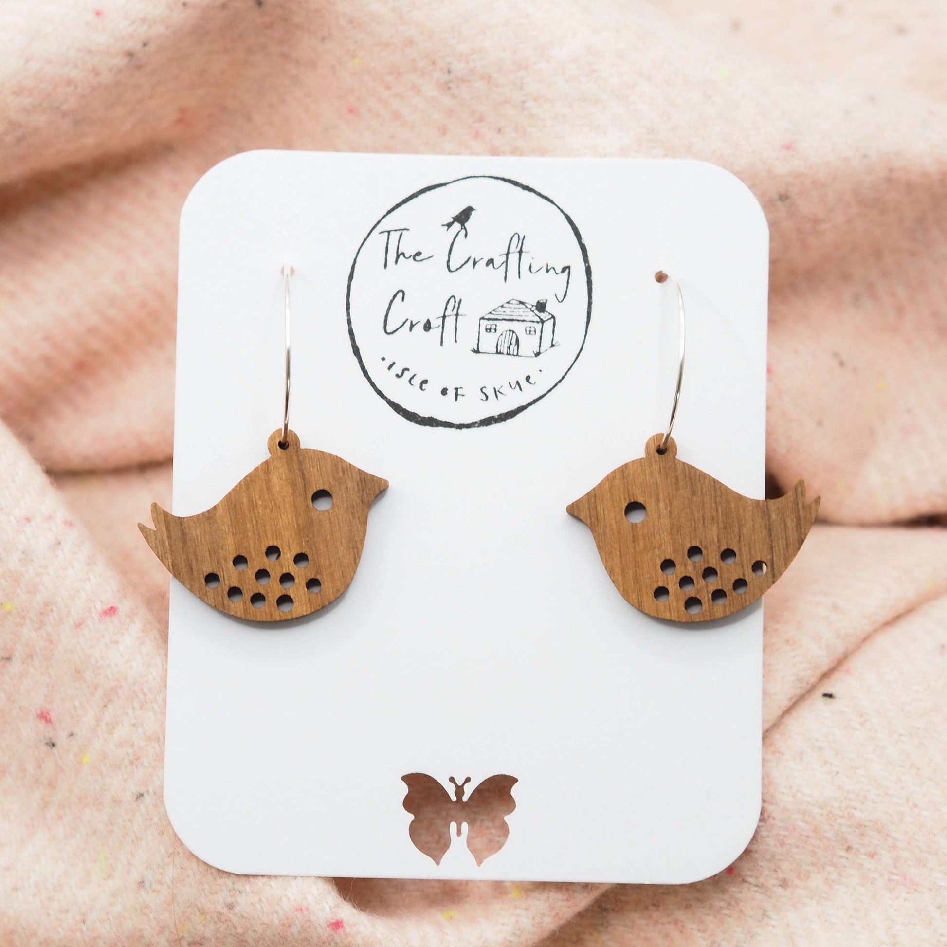 Tweet yourself with our quirky bird hoop engraved earrings