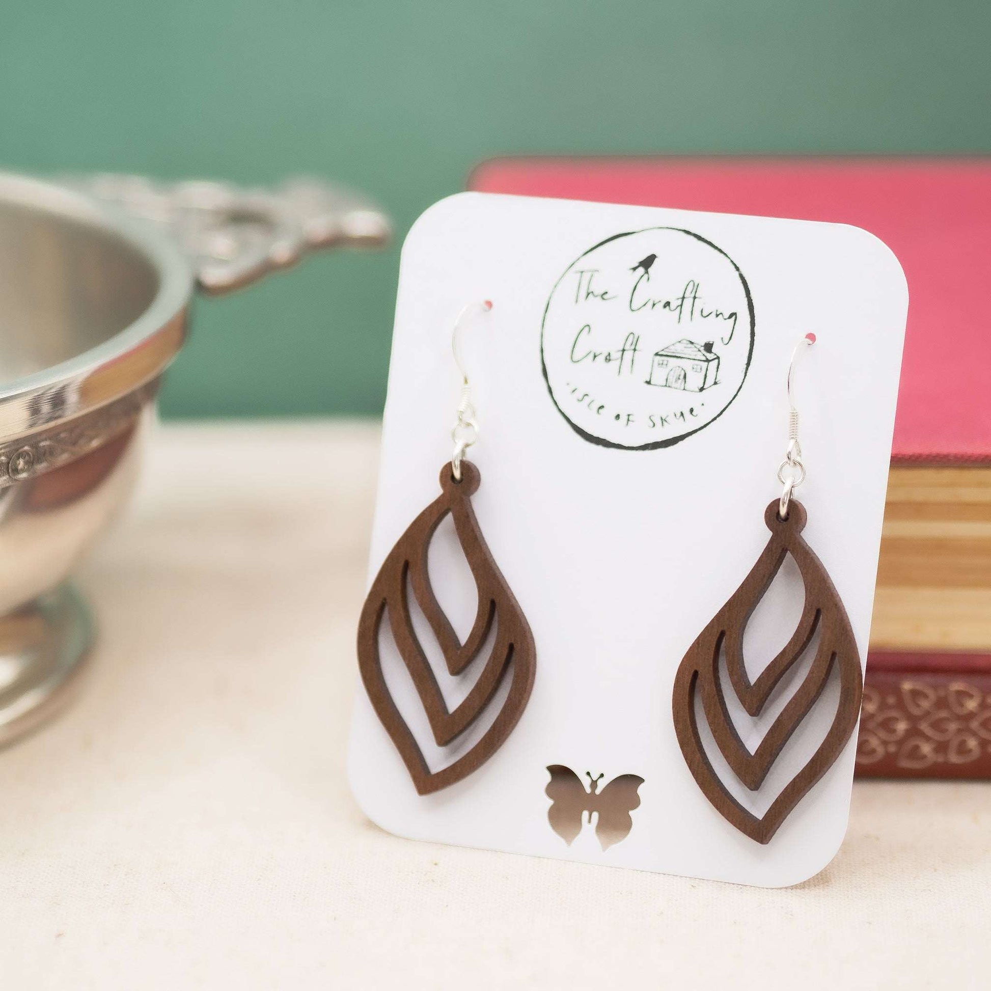 Curved teardrop drop earrings for that perfect gift