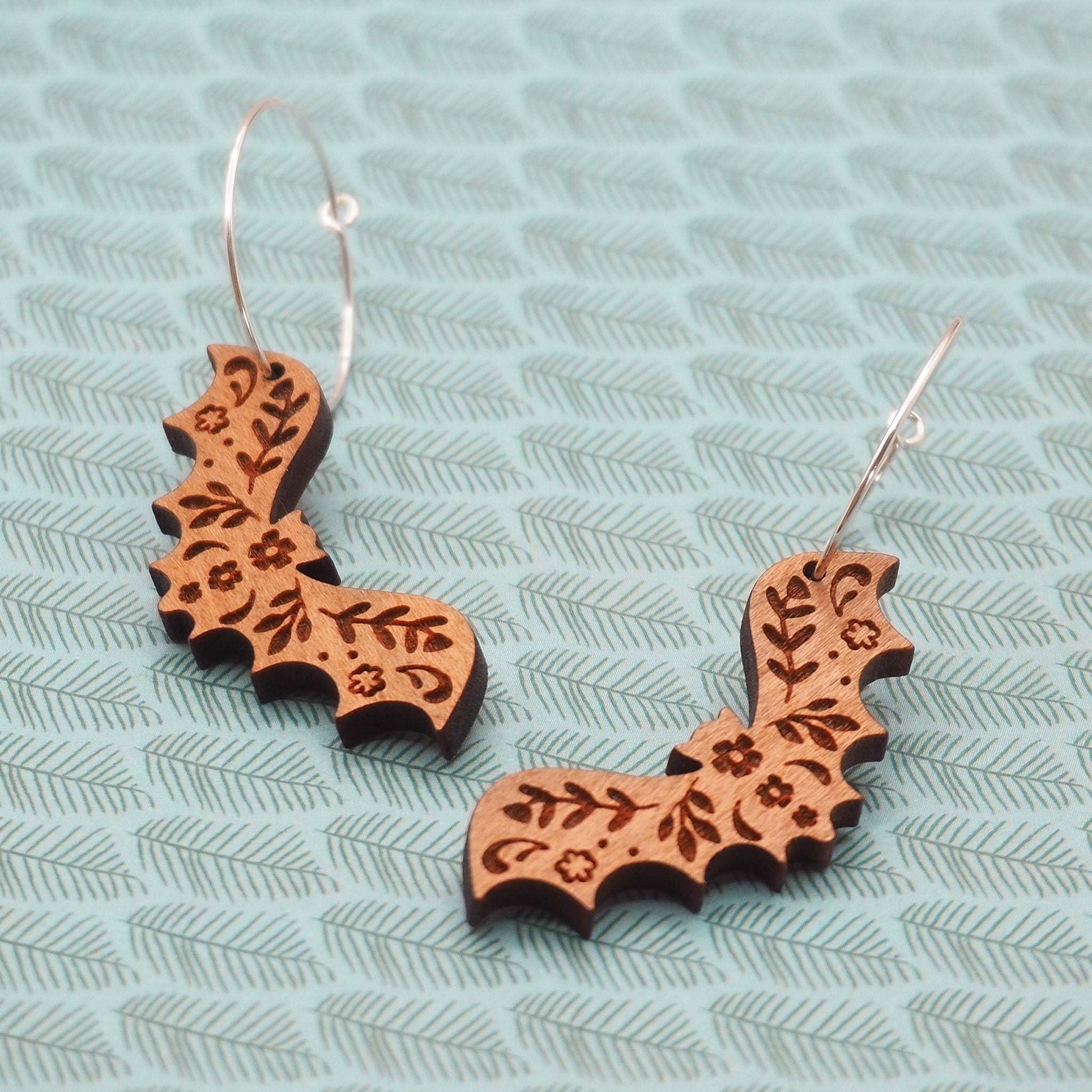 Bat hoop earrings, the perfect gift for anyone batty about bats