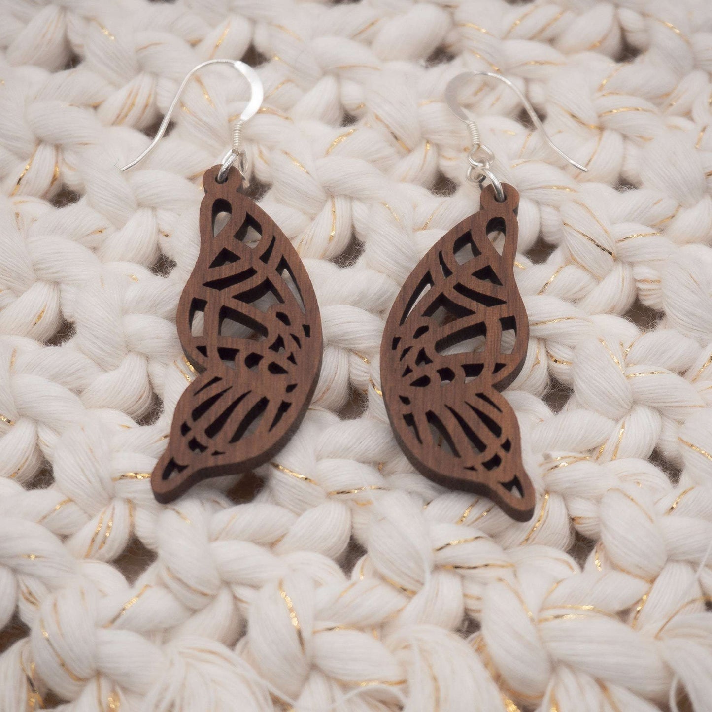 Butterfly wing drop earrings lovingly crafted on the Isle of Skye Scotland