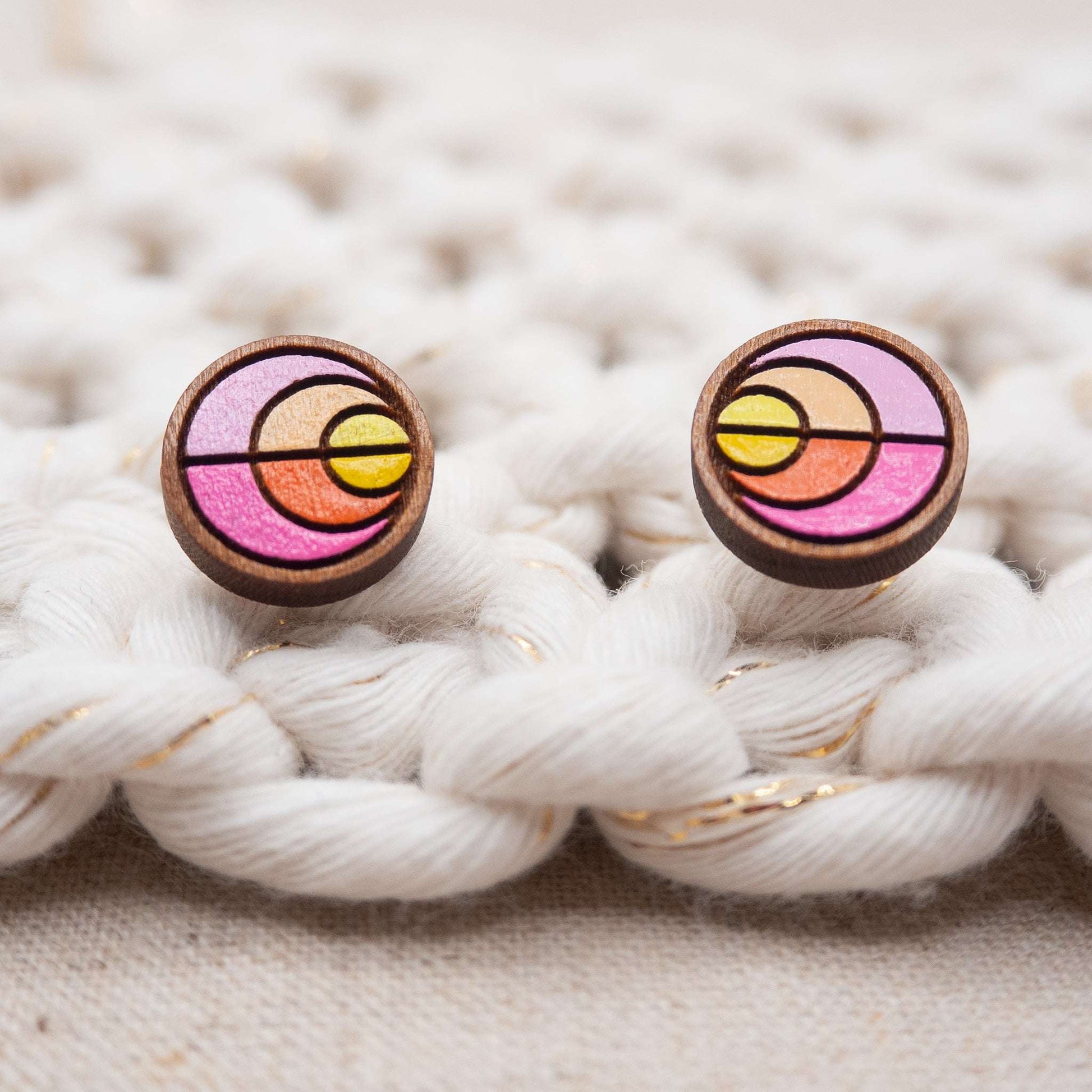 Sunset inspired painted stud earrings