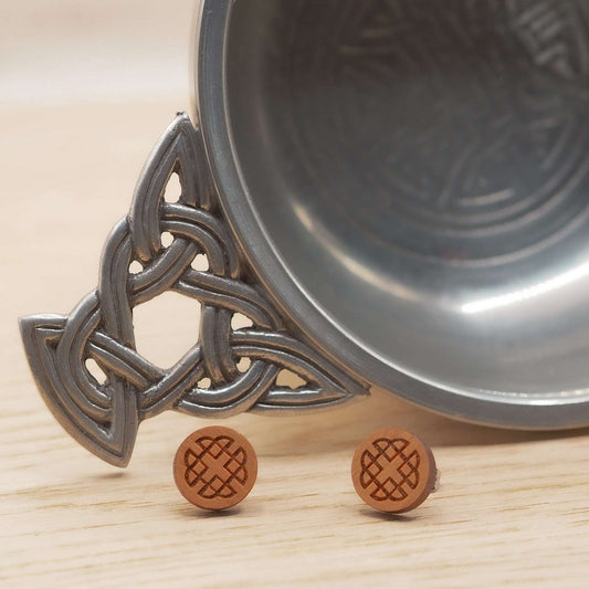 Celtic knot stud earrings made on Skye