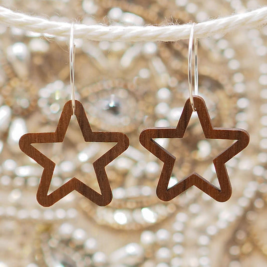 Chunky star hoop earrings