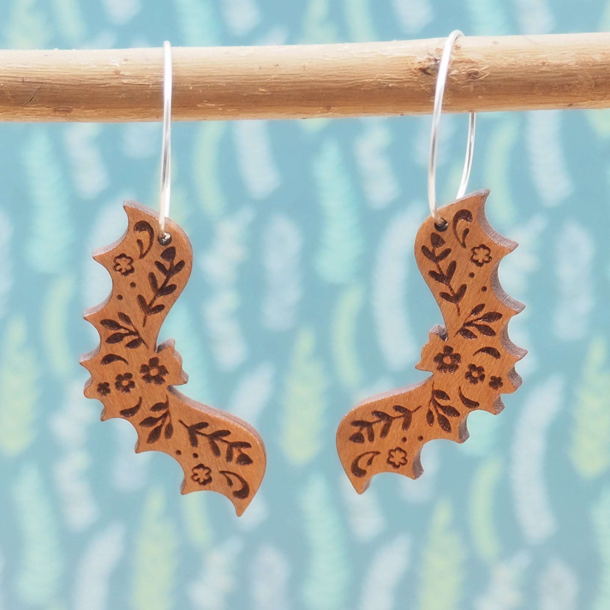 Bat hoop earrings, for any bat lover 