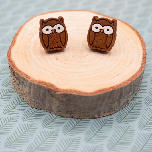 Owl stud earrings 