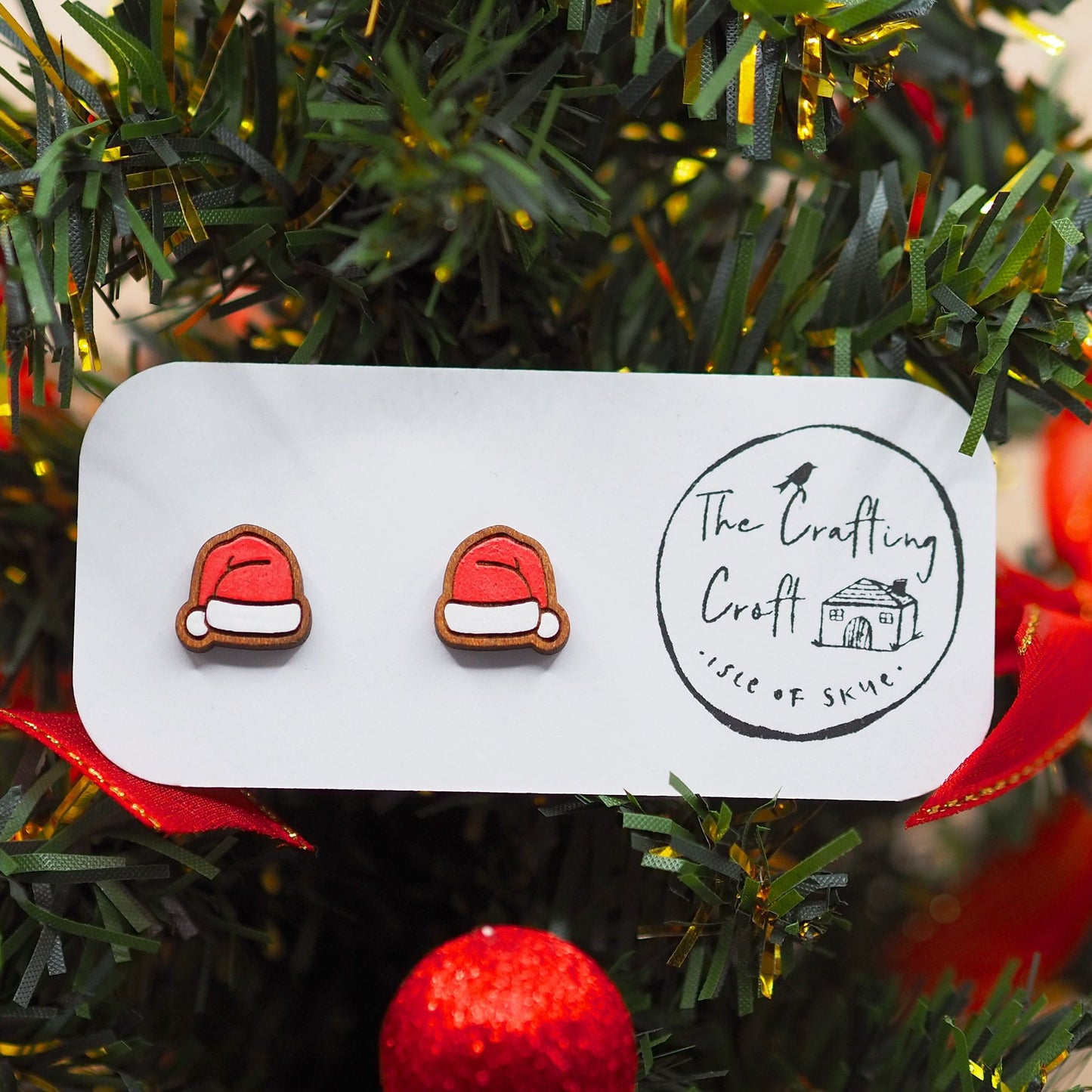 Santa hat studs